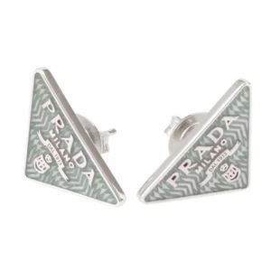 PRADA Earrings Stud Women's Nickel Free 1JO953 2CMY F0M10 Green - Picture 1 of 7
