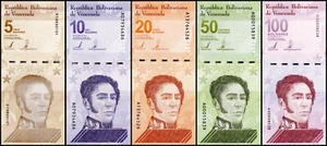 Venezuela 5-100 Bolivar Digital 5 Pieces Banknote Set,  Digitales USA SELLER!!!! - Picture 1 of 3