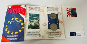 1992 1993 GREAT BRITAIN UK - 50 PENCE MINT BU SET (2) - EUROPE EU - ROYAL MINT - Picture 1 of 13
