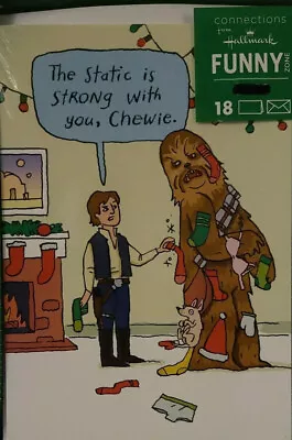 Disney Star Wars Han & Chewbacca Hallmark Funny Christmas Cards 18 CT Pack 2016 - Image 1 of 4