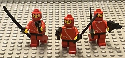 Lote 3 Minifiguras LEGO Guerreiros Ninja Modernos Caras do Exército Minifiguras Samurai Ninjago - Imagem 1 de 4