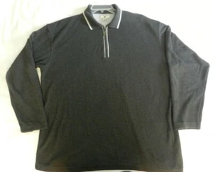 Great Plains Mens Pullover Zip Collar Long Sleeve Knit Cotton 2XL Knit Shirt - Picture 1 of 12