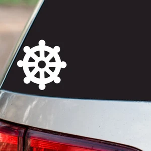 Wheel of Dharma Sticker Buddhism Religious all chrome & regular vinyl colors - Picture 1 of 2