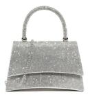 Womens Embellished Evening Bag Top Handle Sparkly Glam Clutch Bag Party