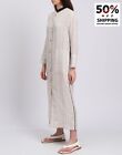 RRP€796 GENTRYPORTOFINO Linen Maxi Dress IT38 US4 XS Striped Beads Made in Italy
