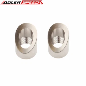 2PCS Pre-curved 45 Degree Cut Weld O2 Oxygen Sensor Bung M18 x 1.5 Thread - Picture 1 of 6