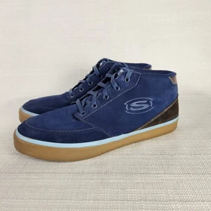 Skechers Linmoore Shoes Sneakers Men's Size 13 Suede Memory Foam  Navy Brown  - Picture 1 of 12