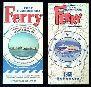 Dos folletos de ferry de Lake Champlain 1962 y 1969 - Imagen 1 de 6