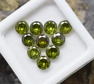 Neu kleiner grüner Peridot 8 Stck. Lot runde Form natürlicher zertifizierter Edelstein - Bild 1 von 4