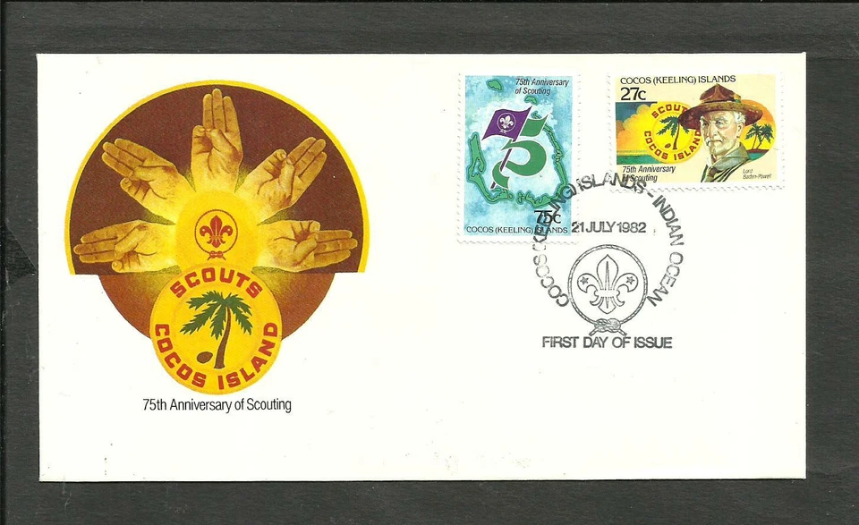 SCOUT - COCOS (KEELING) ISLANDS FDC, 1982, VF - Image 1 of 2