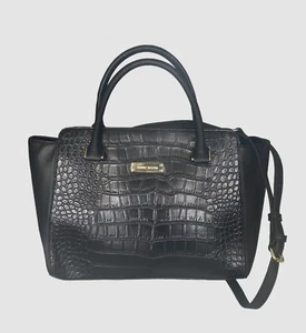 Anne Klein schwarz Cocodrile Kunsttasche Handtasche Schultergurt neu/ohne Etikett - Bild 1 von 14