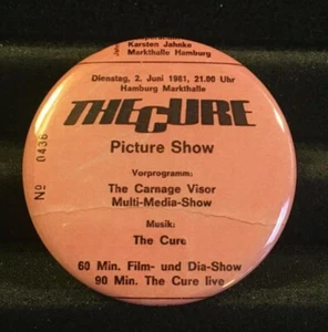 THE CURE Concert Ticket Stub Pin Button Badge 2.25" Picture Show Film 1981 Tour - Picture 1 of 3