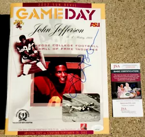 JOHN JEFFERSON Sun Devils FIRMATO 2002 programma calcio JSA COA STATO ARIZONA - Foto 1 di 1