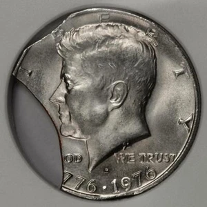 1976 D NGC MS65 Large Triple Curved Clip Bicentennial Half Dollar Mint Error - Picture 1 of 4