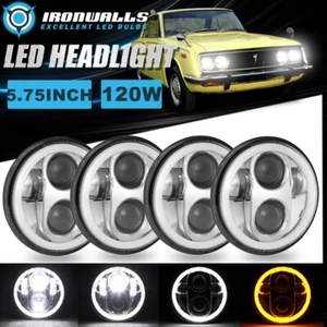 4Pcs 5.75" Chrome LED Headlights Hi-Lo Beam DRL Lamp for Toyota Corona 1970-1978 - Picture 1 of 12