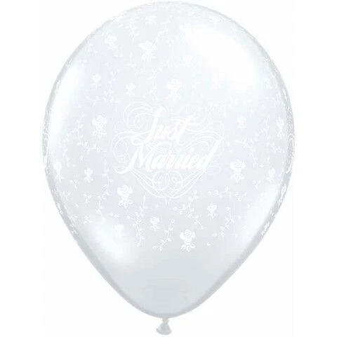 5 palloncini Qualatex 16" * FIORI APPENA SPOSATI-A-RND