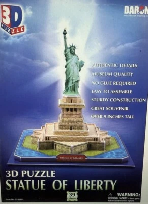 Daron Statue of Liberty 3D 39 Piece Foam Puzzle Kit Model #CF080H New Sealed - Image 1 of 2