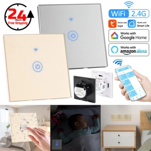 New 1/2/3 Gang Tuya Smart Wifi Touch Light Switch NO Neutral Wire Required UK - Picture 1 of 28
