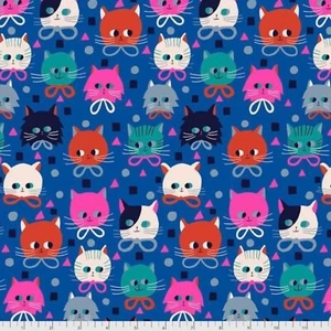 Feline Drive Fabric JUST KITTEN AROUND Little Pawtraits Fat Quarter (18"x22") FQ - Picture 1 of 7
