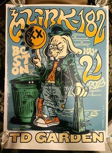 Blink 182 - Poster giardino Boston TD John Kutt firmato numerato AP 13/50 - Foto 1 di 2