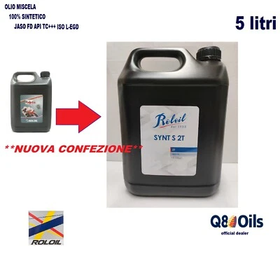 5 LT ROLOIL 2T SYNT-S OLIO MISCELA 100% SINTETICO JASO FD API TC+++ ISO L-EGD