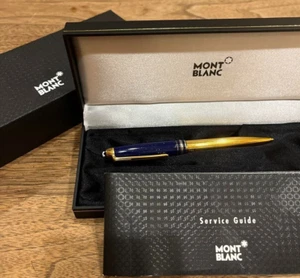 MONTBLANC Solitaire Ramses II Lapis Lazuli Vermeil SV925 Ballpoint pen wz/Box - Picture 1 of 2