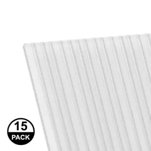 36 pollici X 24 pollici X (4Mm) Foglio di Plastica Ondulato Trasparente Doppia Parete (Confezione da 15) - Foto 1 di 9