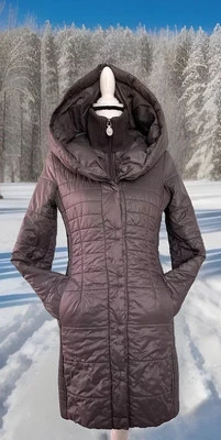 Chaqueta de Invierno Tahari Parka Talla S Chal Capucha Champiñón Usada en Excelente Condición Foto 1 de 4