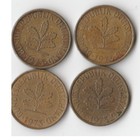 5 Pfennig 1973 BRD Kompletter Satz  D, F, G und J: Erhaltung sie Original Scan.