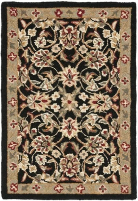 Chelsea Collection Accent Rug - 1'8" x 2'6", Black, Hand-Hooked French Countr... - Image 1 of 3