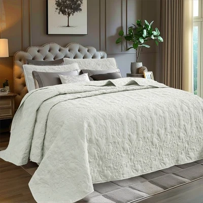 ALPHA HOME 3-Piece Bed Quilt Bedspread Set Twin Size Comforter Bedding Set 68" x 90"