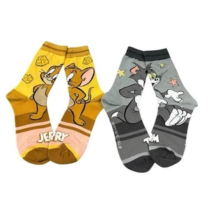 NEW 2 pairs women's crew socks one size tom jerry - Picture 1 of 1