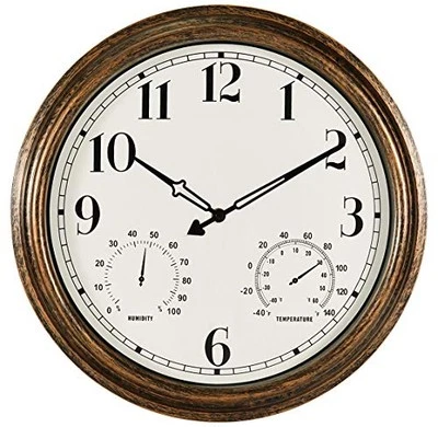 16 Inch Large Indoor Outdoor Wall Clock,Waterproof Non-Ticking Clock with - Image 1 of 4