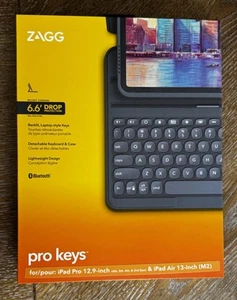 ZAGG Pro Keys Bluetooth Keyboard Case Apple iPad Pro 12.9” 3rd-6th Gen Air M2 - Picture 1 of 3