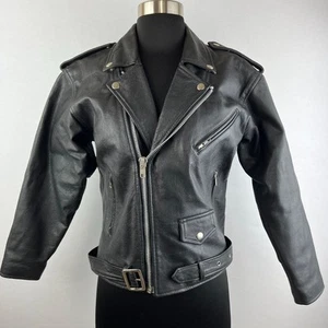 KC Collections Biker Leather Moto Motorcycle Jacket - Picture 1 of 8