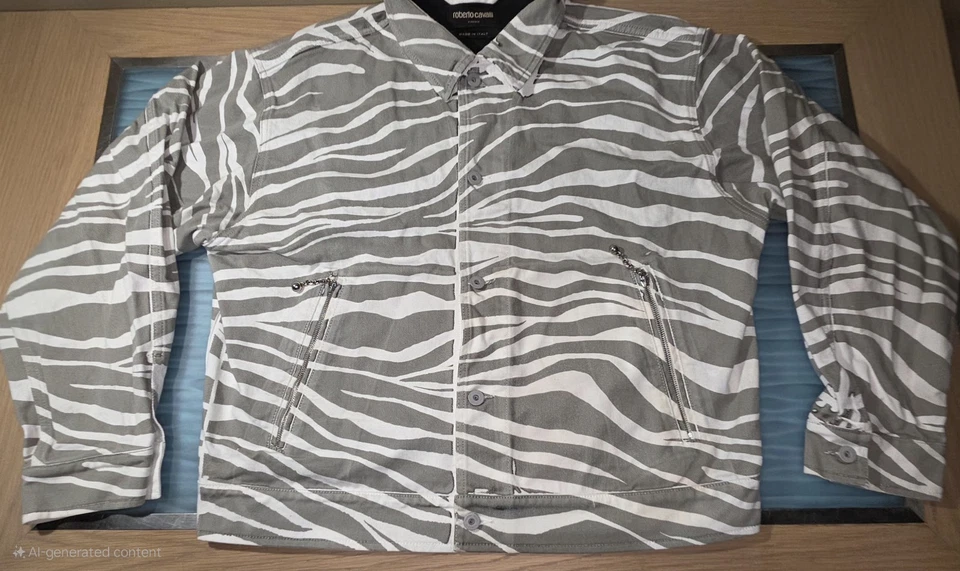 ROBERTO CAVALLI 条纹牛仔夹克男式 54 — 第 1/4 张图片