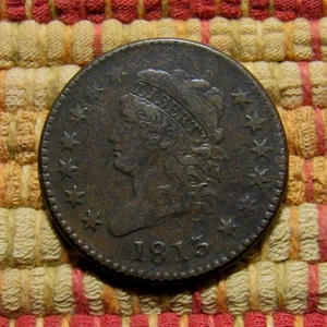 1813 CLASSIC HEAD LARGE CENT, F/VF  ~  SHARP ORIGINAL EXAMPLE, SCARCE THIS NICE - Picture 1 of 6