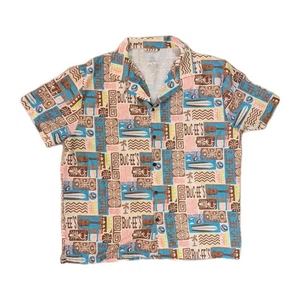 Camisa Tiki Hawaiana Buc-ee’s XL Marrón Azul Tablas de Surf Tropical Aloha Abotonada - Imagen 1 de 12