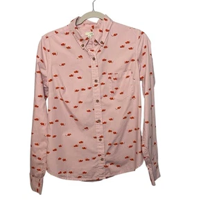 Camisa Anthropologie Odille Mouse & Cheese Estampado Novedad Abotonada Rosa Talla 6 - Imagen 1 de 10