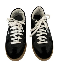 P448 Monza Black Gaz Italian Leather Sneakers Womens US 9.5-10 EU 40 Low Top - Picture 1 of 7