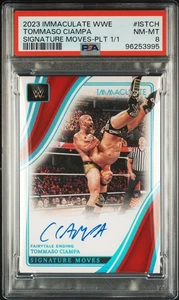 Immaculate WWE 2023 Immaculate Signature Moves Tommaso Ciampa PLT 1/1 PSA 8 - Imagen 1 de 2
