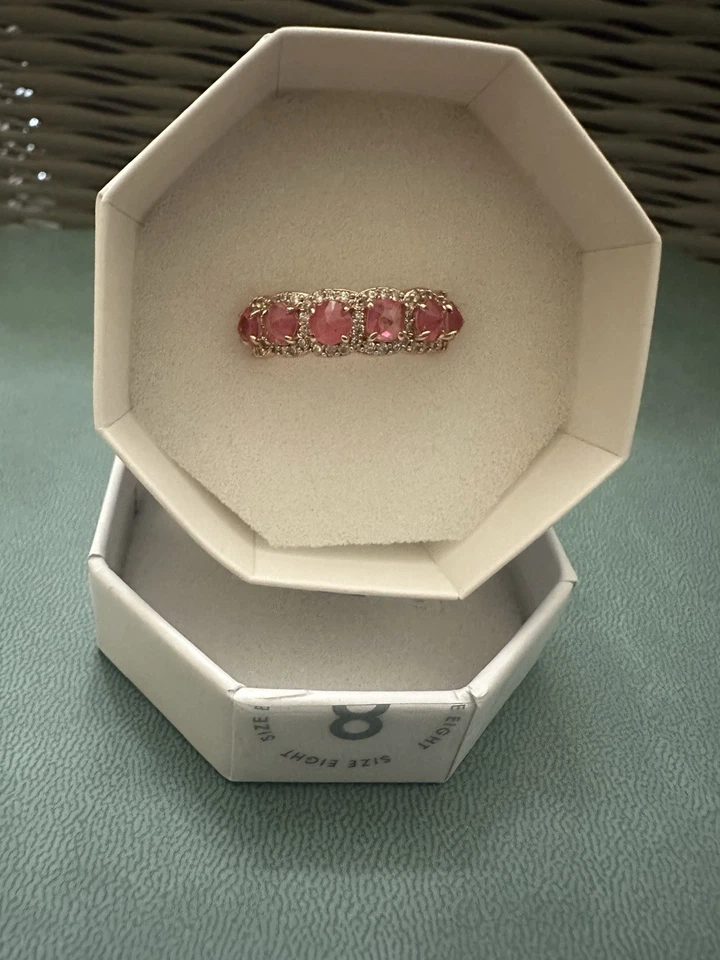 Bomb Party Resort Wear Talla 8 Topacio Rosa Creado en Laboratorio Oro Rosa Un Resort Grapa Foto 1 de 3