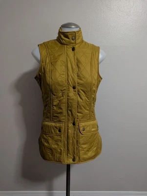 NWT Barbour Wray Gilet Women’s  Full Zip Diamond Quilt Vest Dijon Size 4  - Image 1 of 4