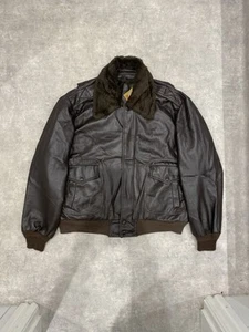 VTG aviation leather jacket size 8 pilot bomber rare y2k 90s retro mod biker - Picture 1 of 14