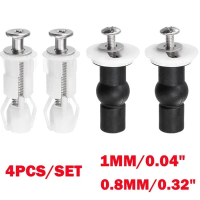 4 piezas fijaciones de bisagra de asiento de inodoro de 1 mm 0,8 mm, tornillos y pernos de plástico para asiento de inodoro NUEVO Foto 1 de 4