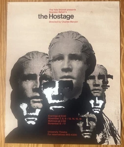 L'OSTAGGIO RARO POSTER YALE DRAMMATICO 1968 DI JOEL KATZ SERIGRAFIA ARTI GRAFICHE - Foto 1 di 8