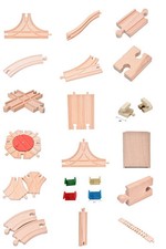 21x en bois voie de jouet jeu compatible + brio ELC accessoires de chemin de  FR