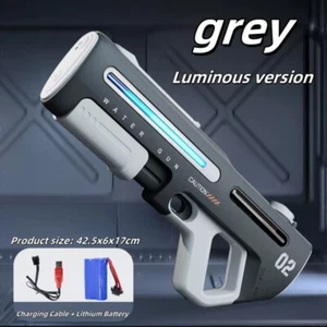 Electric Power Water Luminous Light Toy Gun Blaster (Gray) Outdoor Pool - Picture 1 of 6