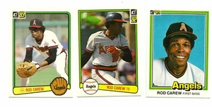 1981, 1982, 1983 Donruss Rod Carew #169,216,90 Angels NM/MT 3 Cards - Picture 1 of 2