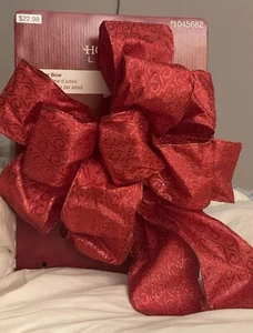 Holiday Living Red Tree Topper Bow Swirls Christmas Holiday - Picture 1 of 8